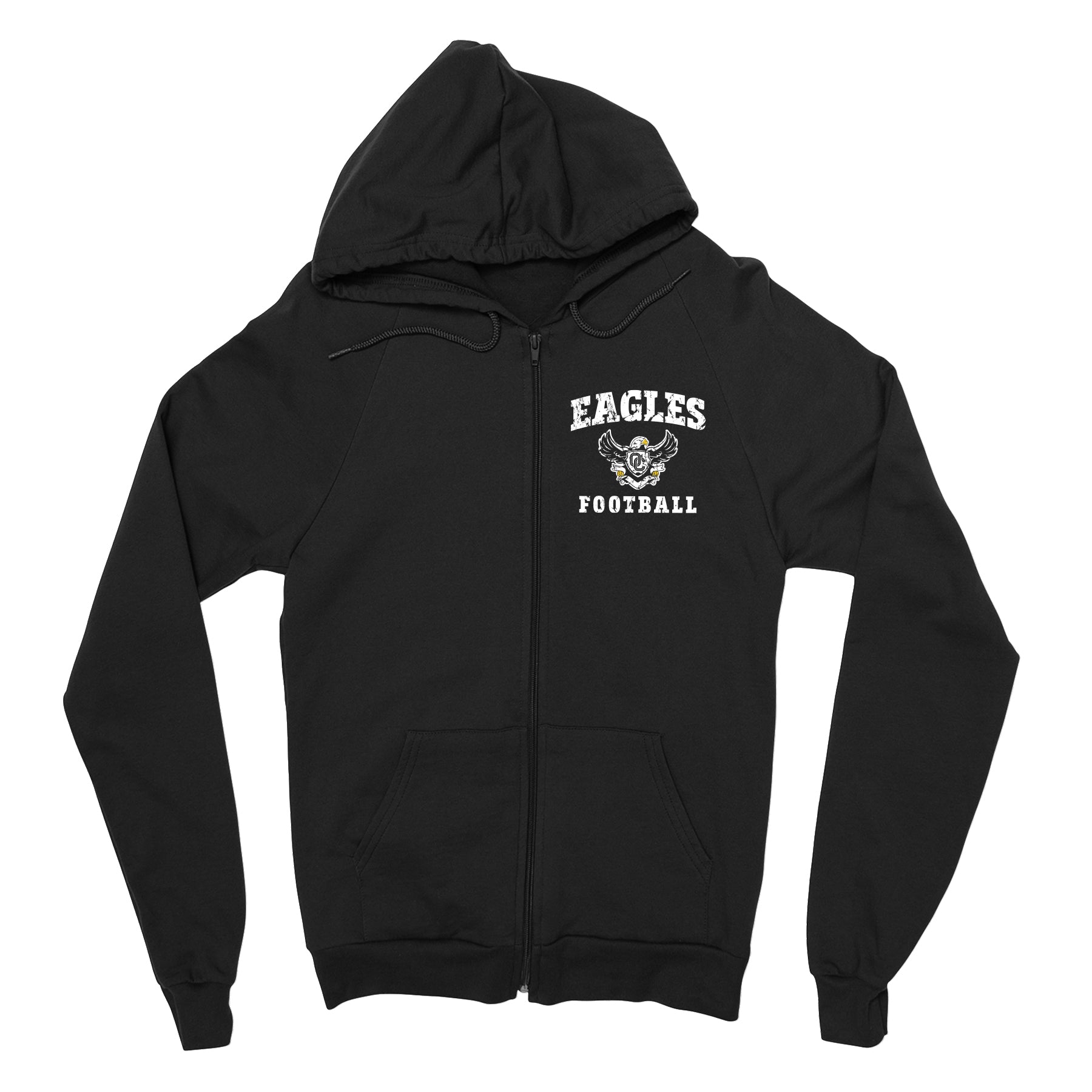 Eagles Football Distressed Full Zip Sweatshirt