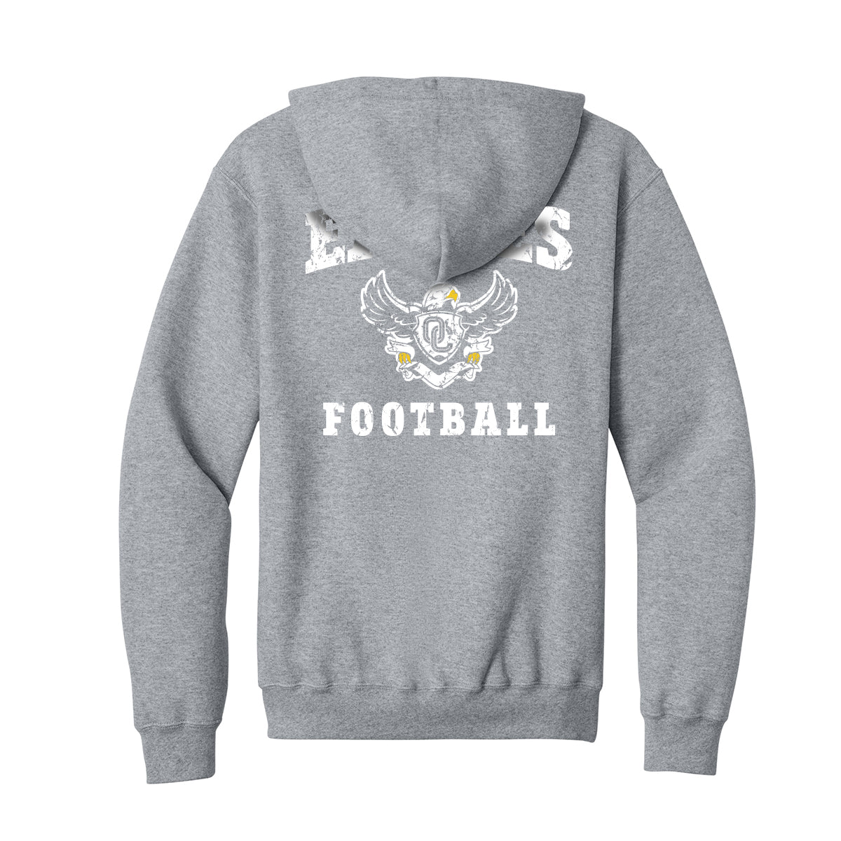 Eagles Football Distressed Full Zip Sweatshirt