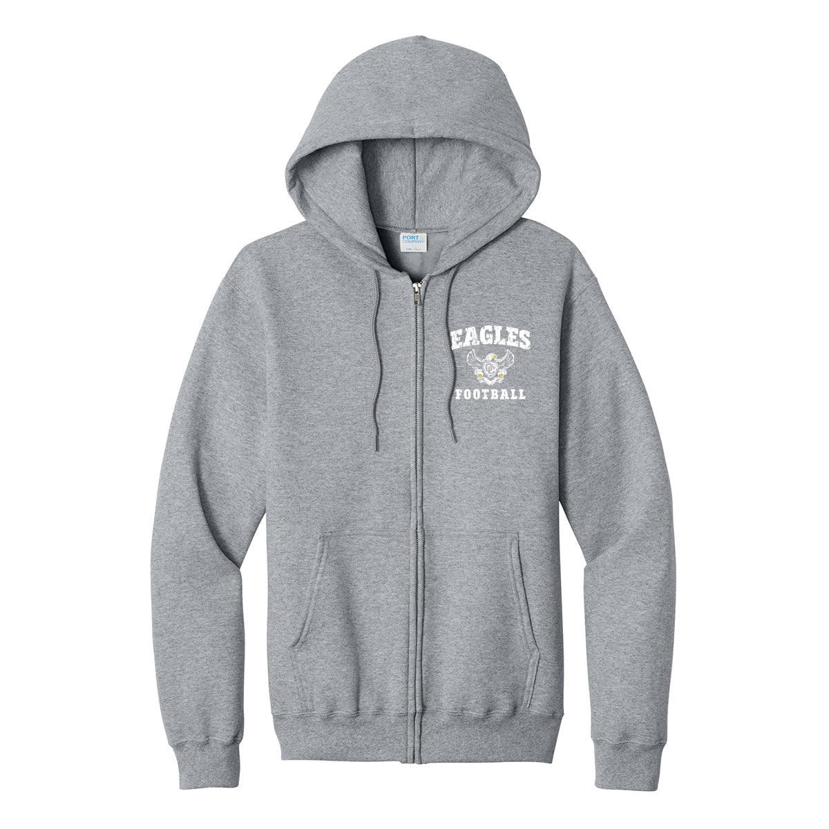 Eagles Football Distressed Full Zip Sweatshirt