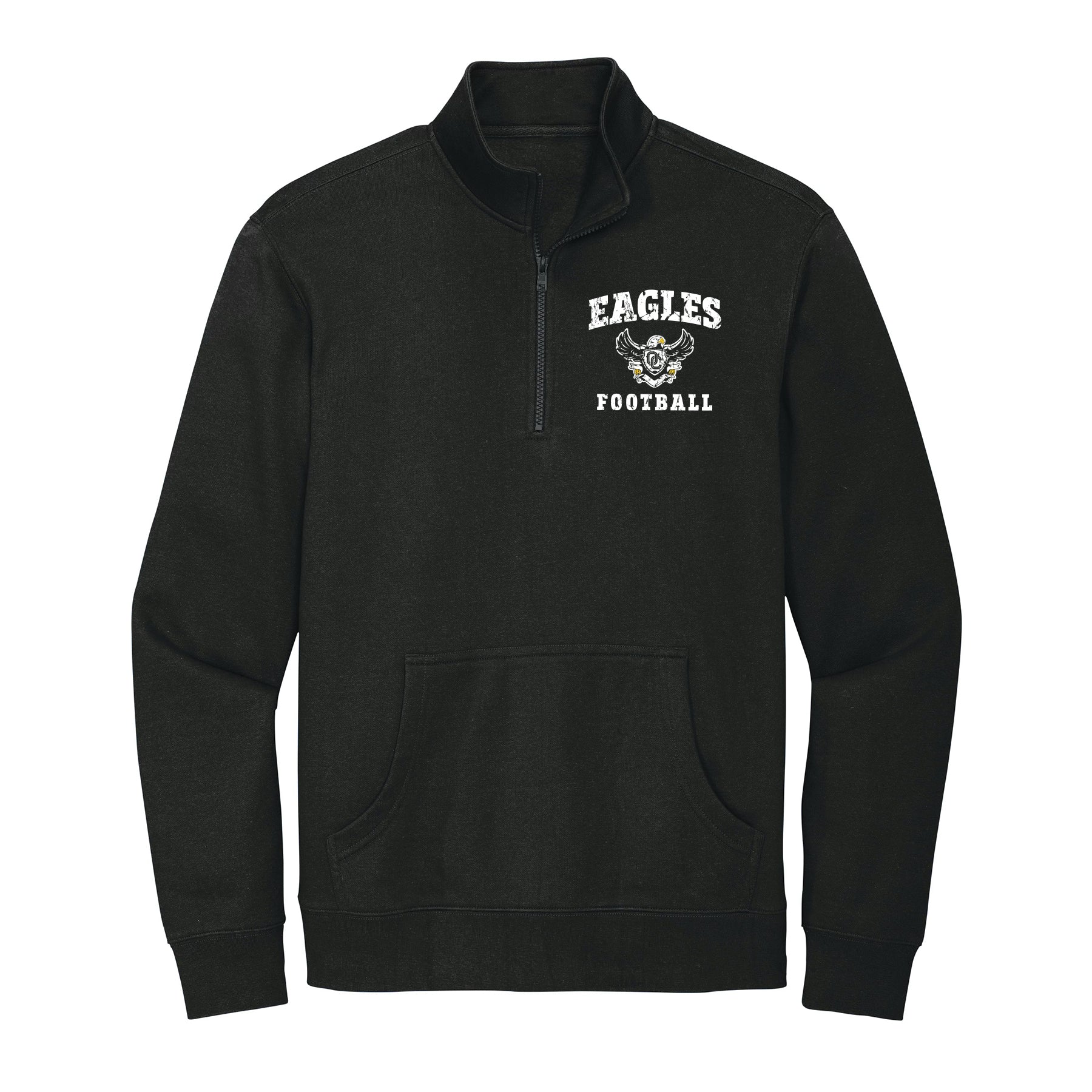 Eagles Football Distressed 1/4 Zip Fleece