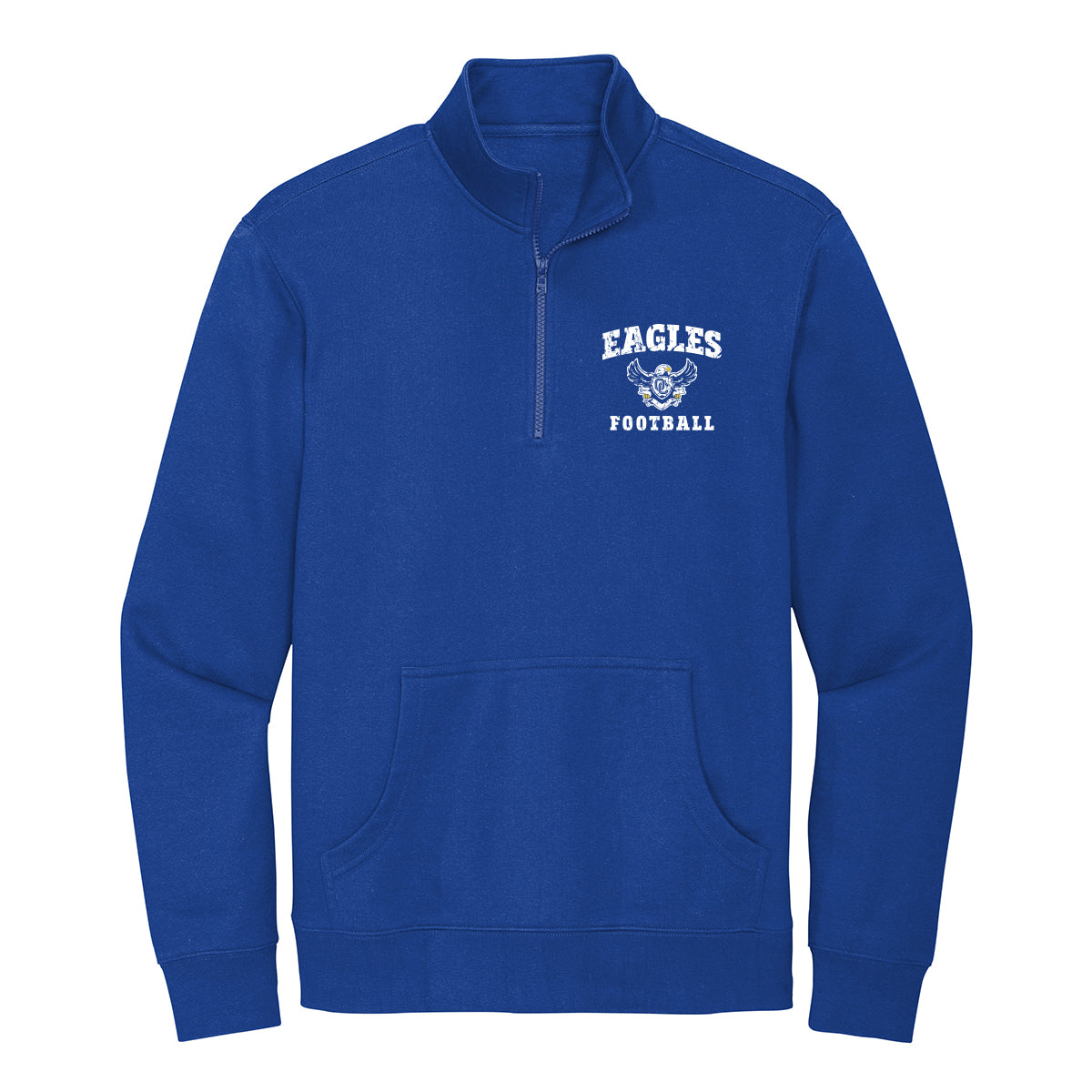 Eagles Football Distressed 1/4 Zip Fleece