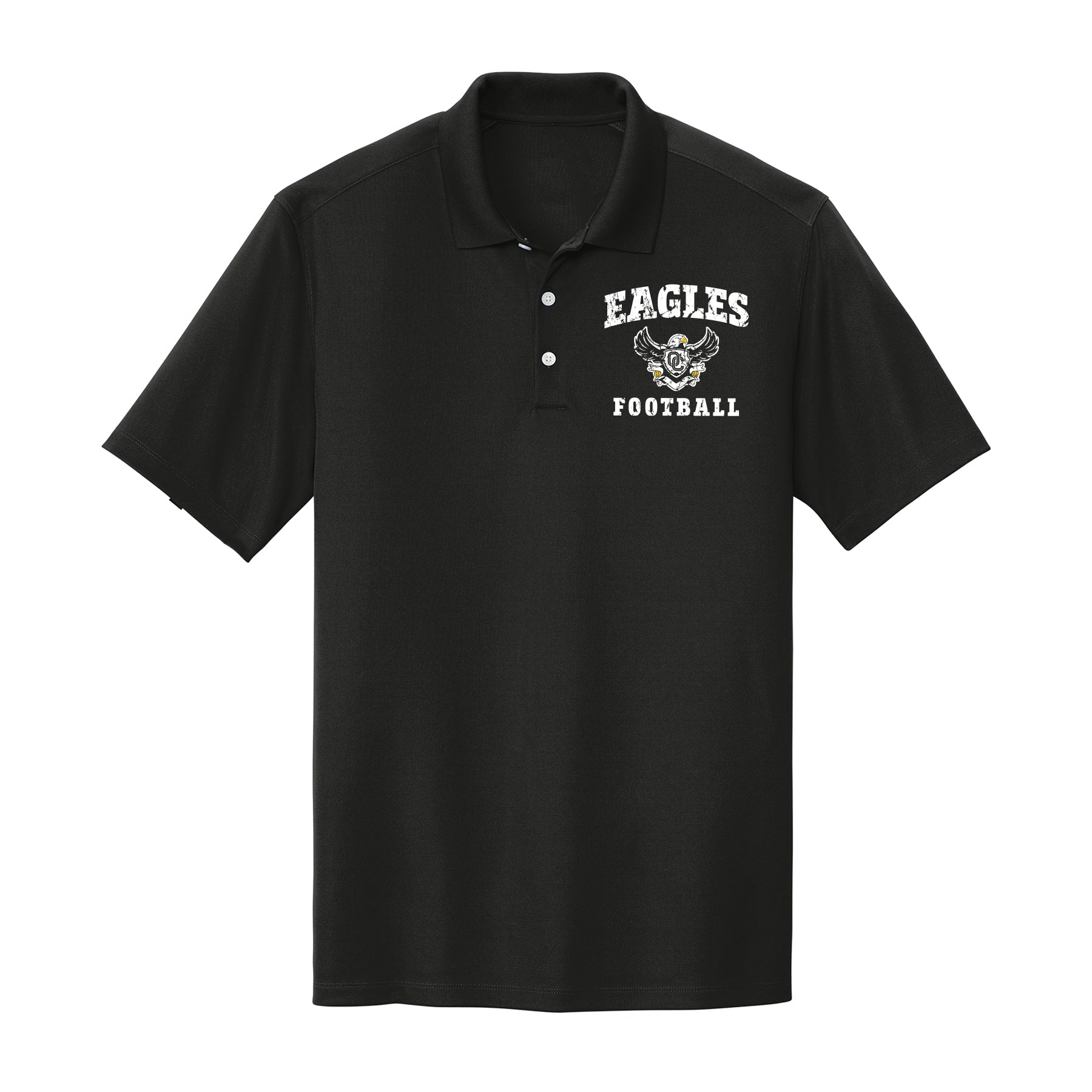 Eagles Football Distressed Performance Polo (Mens and Womens)