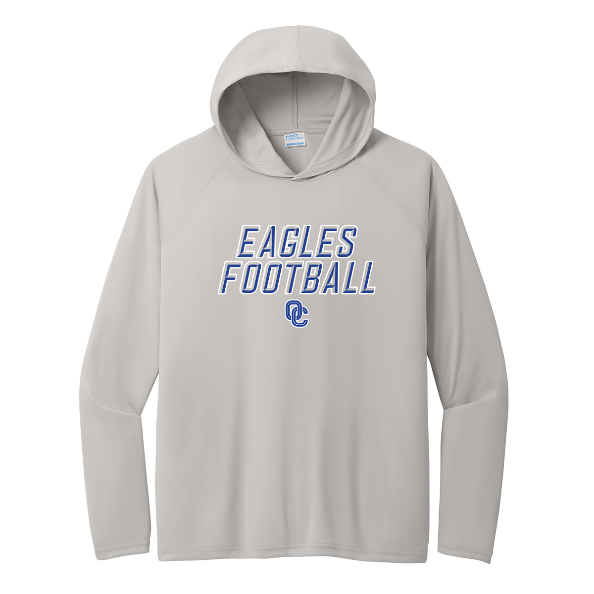 Eagles Football Stacked Performance Hooded Long Sleeve Tee