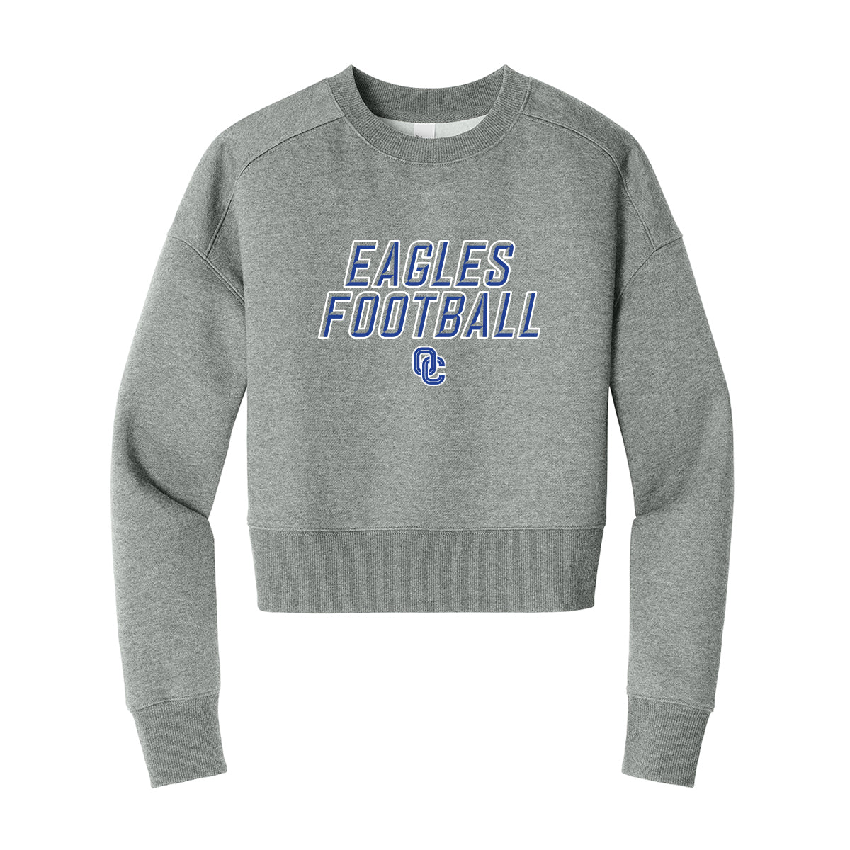 Eagles Football Stacked Cropped Crewneck Sweatshirt