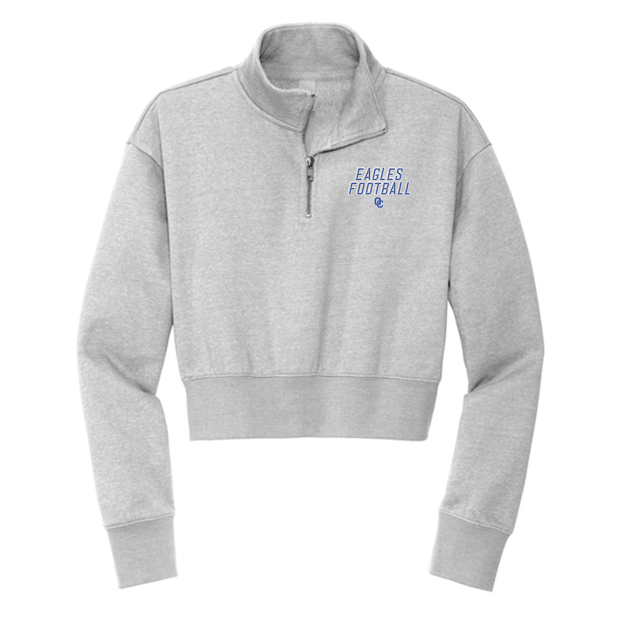 Eagles Football Stacked Cropped 1/4 Zip Fleece