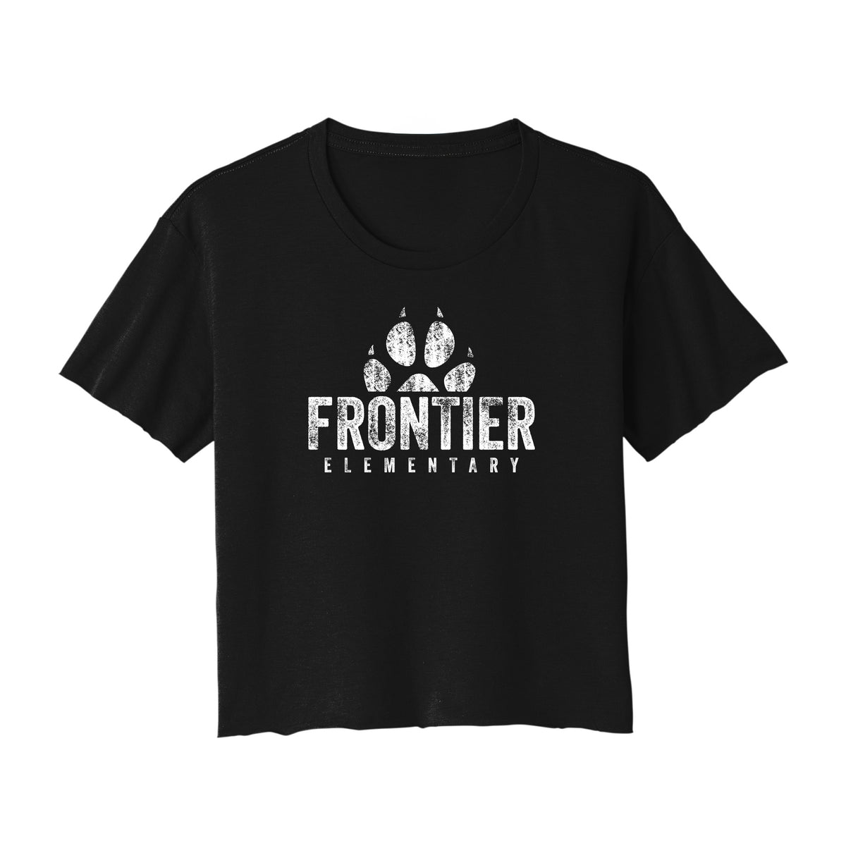 Distressed Frontier Elementary Cropped Tee
