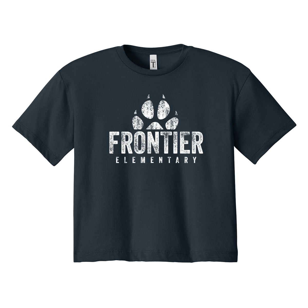 Distressed Frontier Elementary Cropped Tee