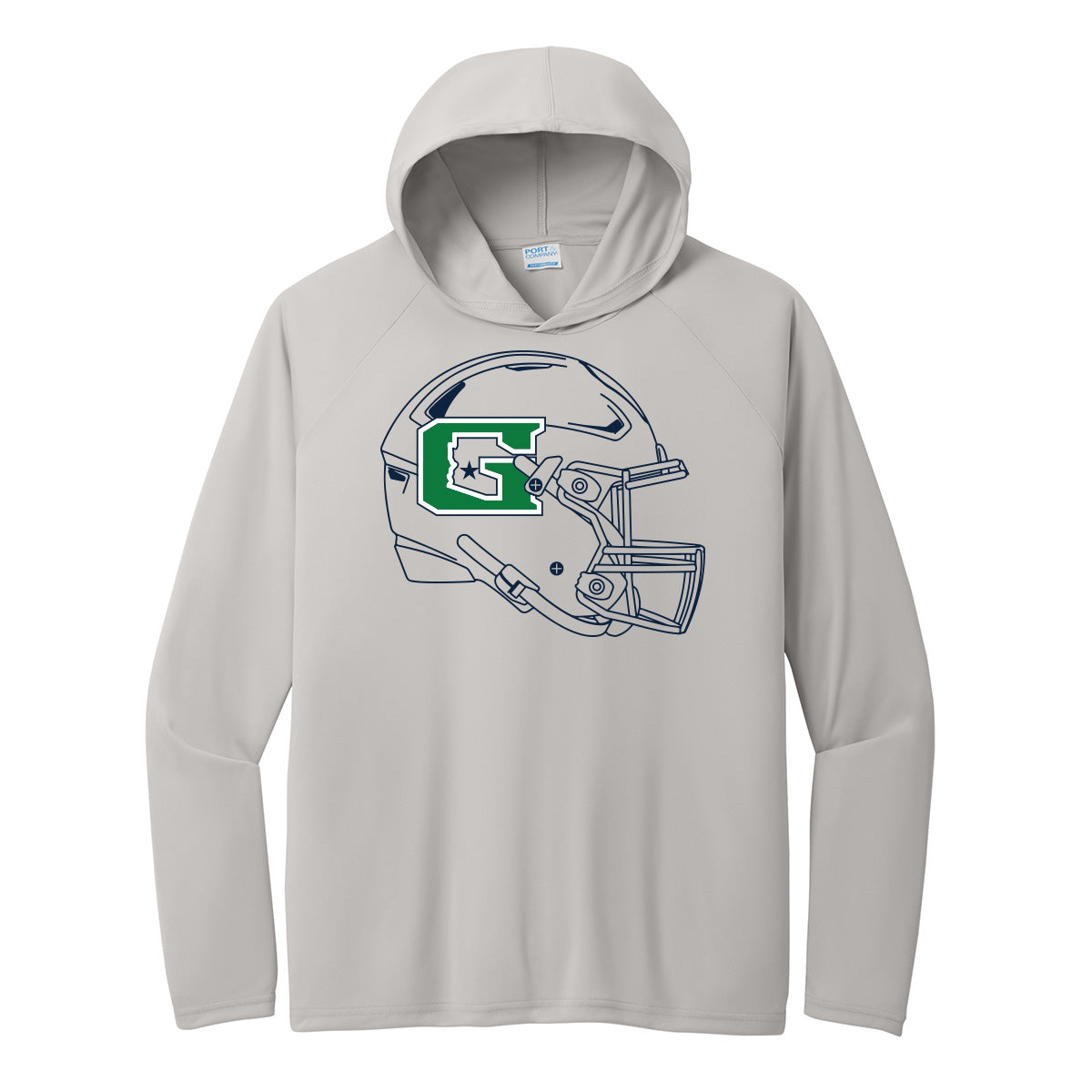 GHS Football Helmet Performance Hooded Long Sleeve Tee
