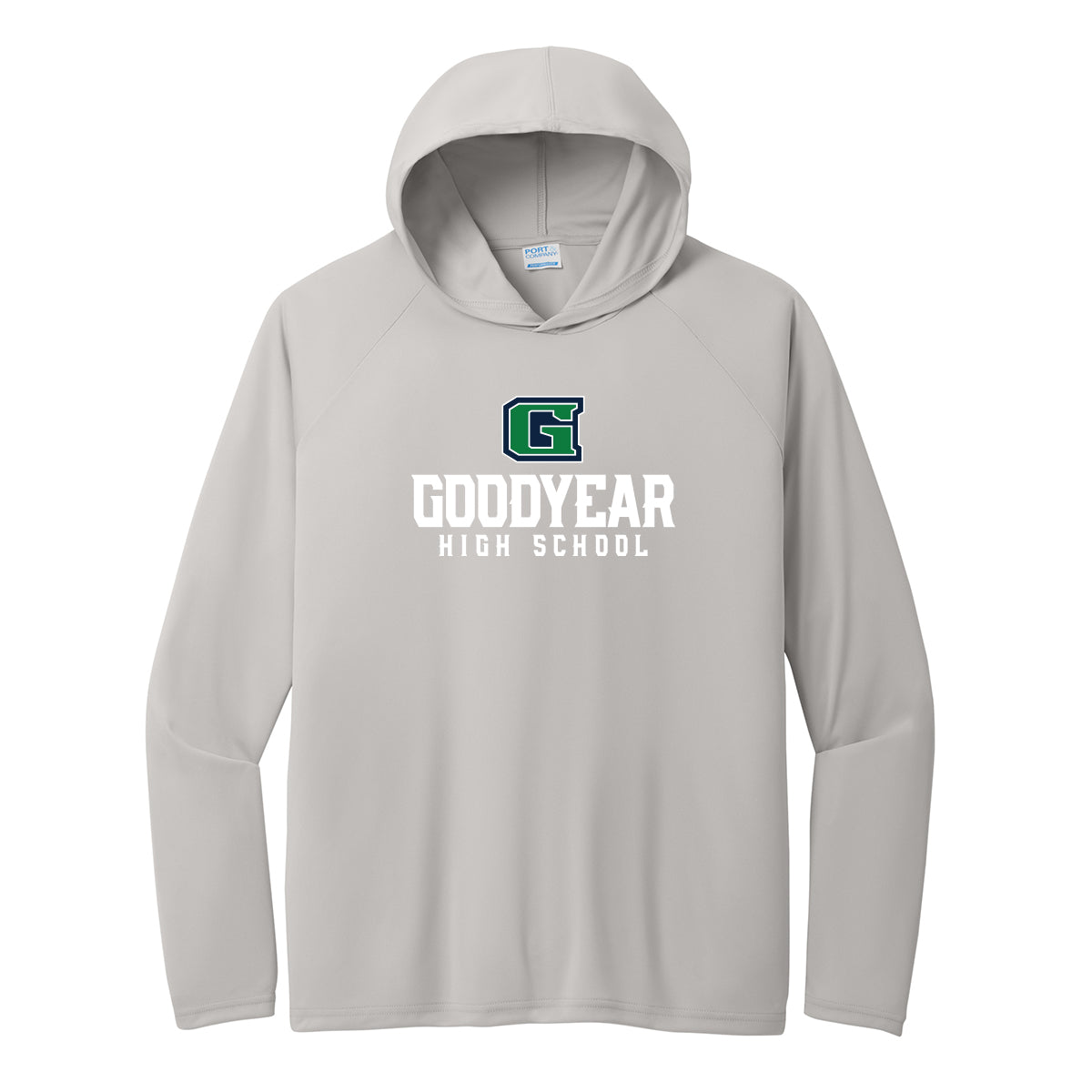 Goodyear High School Stacked Performance Hooded Long Sleeve Tee