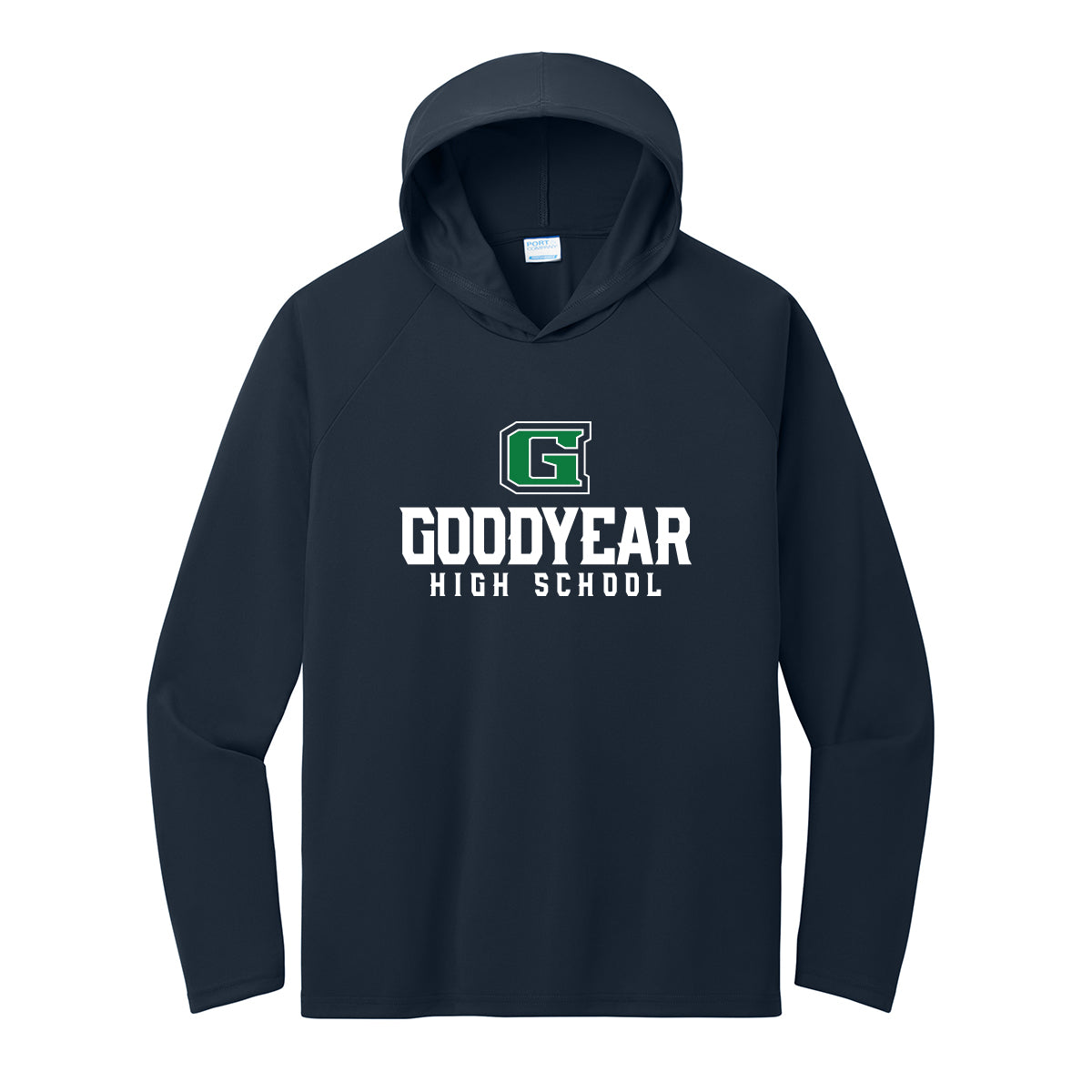 Goodyear High School Stacked Performance Hooded Long Sleeve Tee