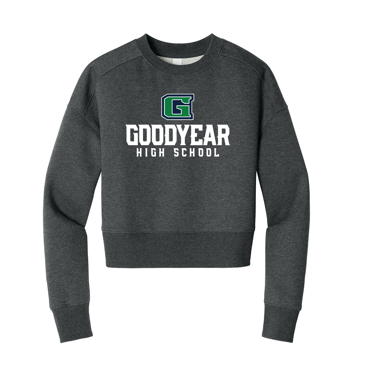 Goodyear High School Stacked Cropped Crewneck Sweatshirt