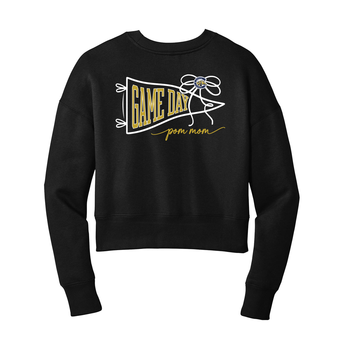 Casteel Game Day Pom Mom Cropped Crewneck Sweatshirt
