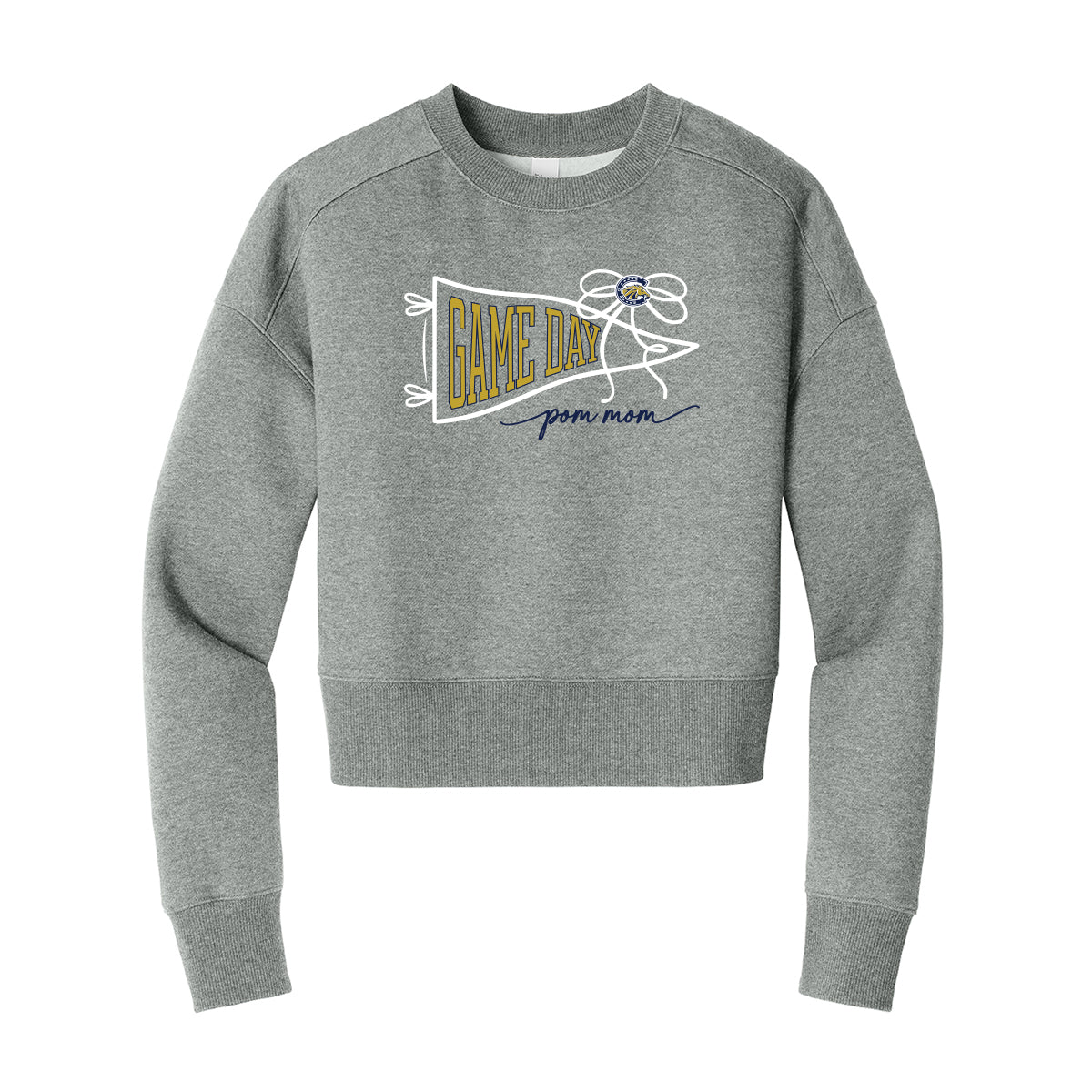 Casteel Game Day Pom Mom Cropped Crewneck Sweatshirt