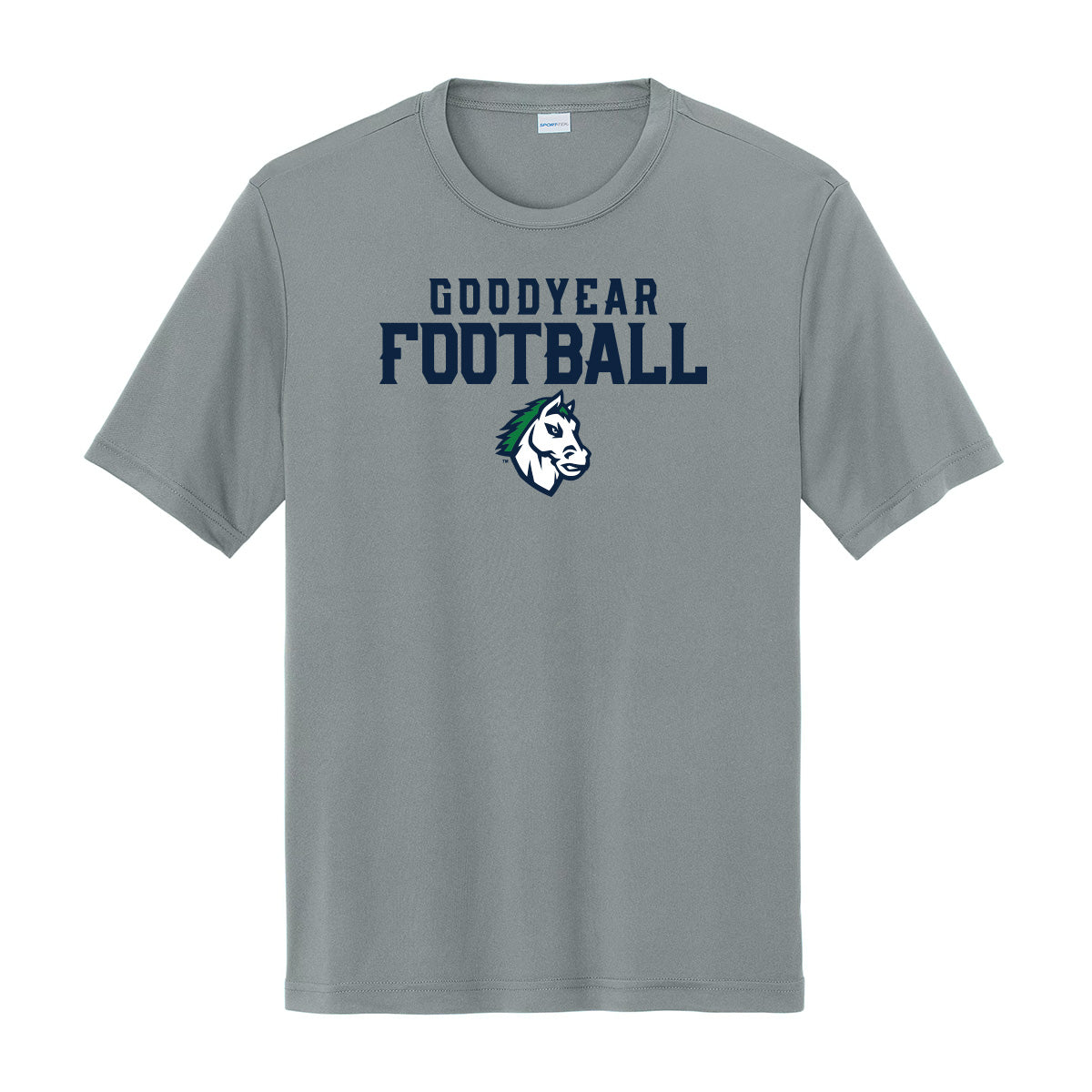 Goodyear Football Stacked Dri Fit Tee