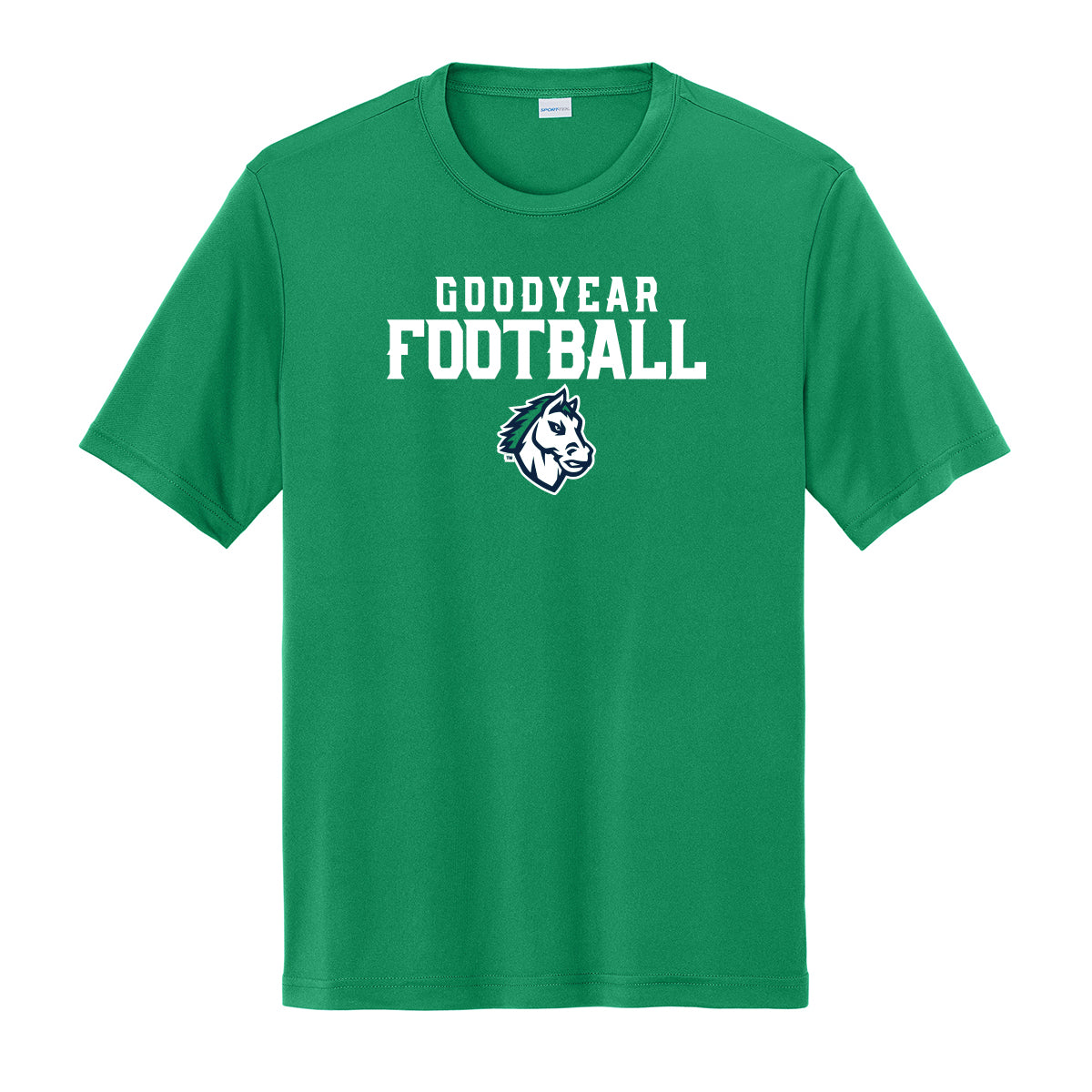 Goodyear Football Stacked Dri Fit Tee