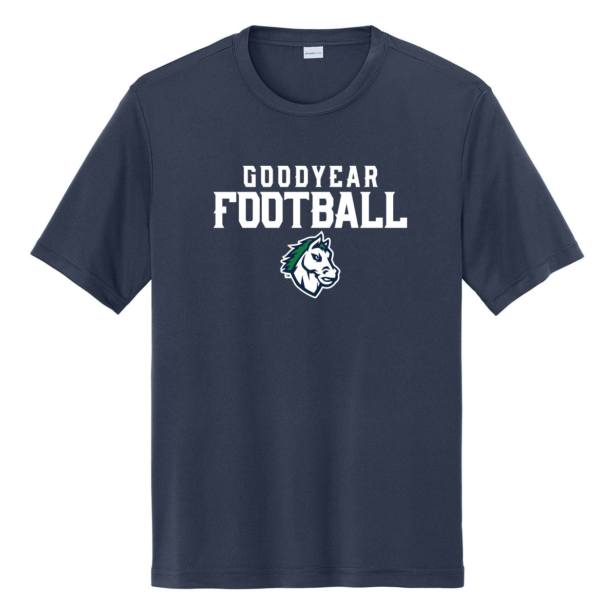 Goodyear Football Stacked Dri Fit Tee