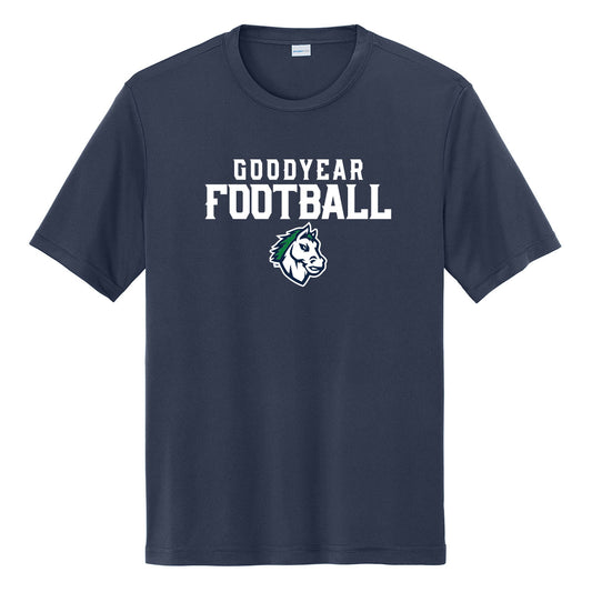 Goodyear Football Stacked Dri Fit Tee