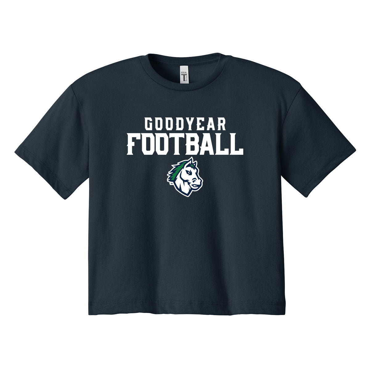 Goodyear Football Stacked Cropped Tee