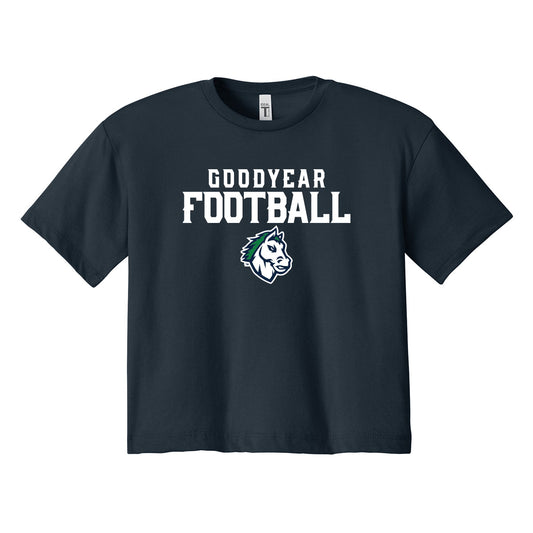 Goodyear Football Stacked Cropped Tee