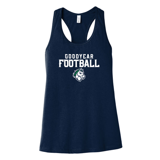 Goodyear Football Stacked Women's Racerback Tank