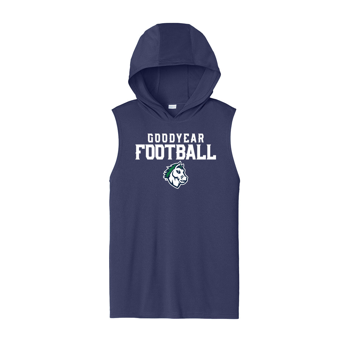 Goodyear Football Stacked Unisex Dri Fit Hooded Tank