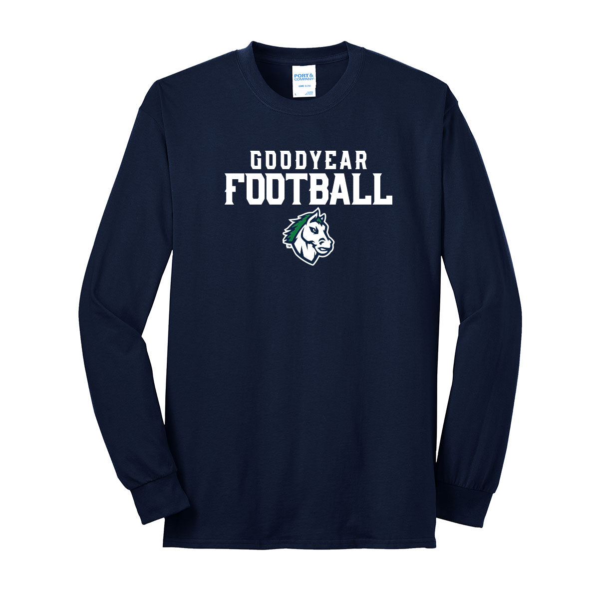 Goodyear Football Stacked Long Sleeve Tee
