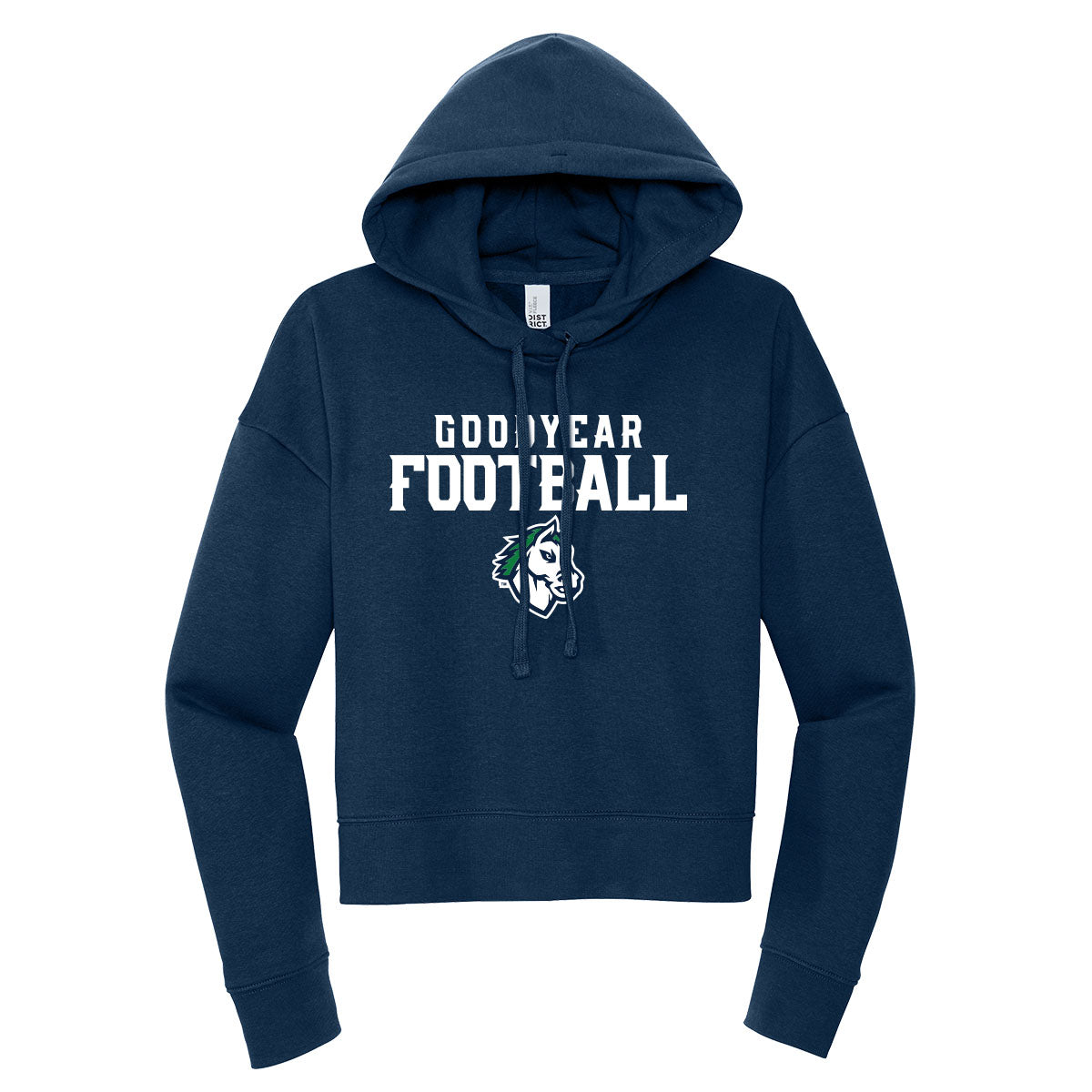 Goodyear Football Stacked Cropped Hoodie