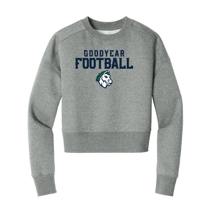 Goodyear Football Stacked Cropped Crewneck Sweatshirt