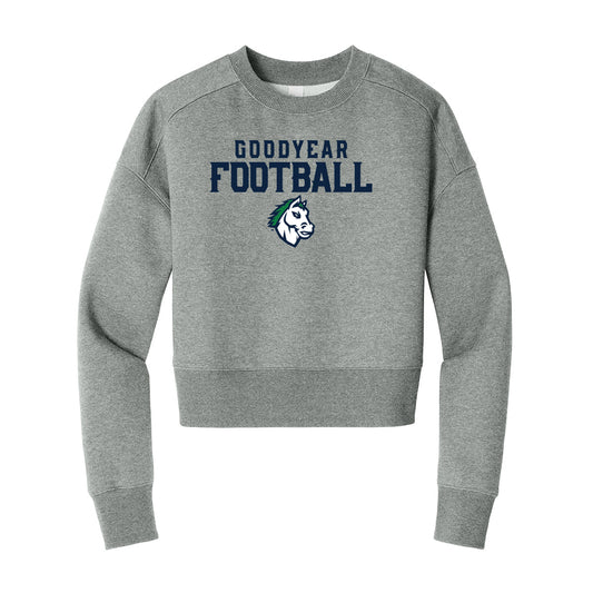 Goodyear Football Stacked Cropped Crewneck Sweatshirt
