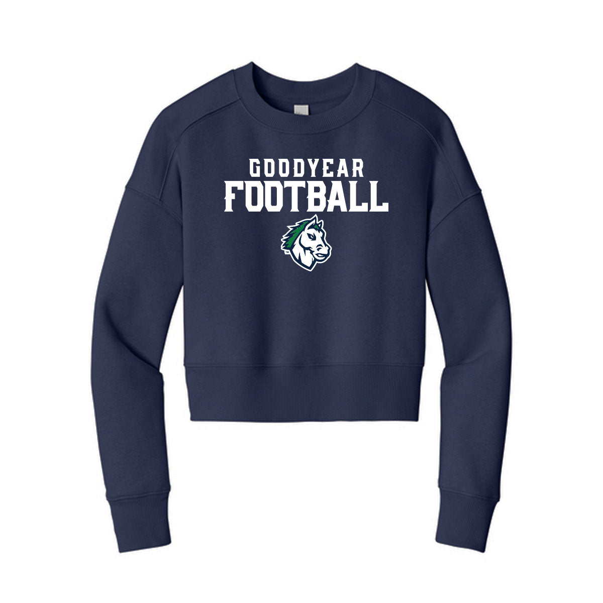 Goodyear Football Stacked Cropped Crewneck Sweatshirt