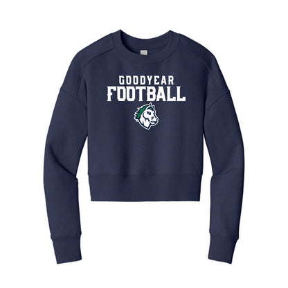 Goodyear Football Stacked Cropped Crewneck Sweatshirt