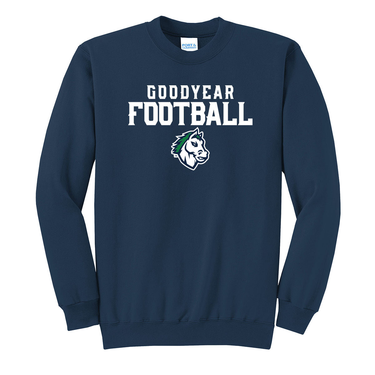 Goodyear Football Stacked Crewneck Sweatshirt