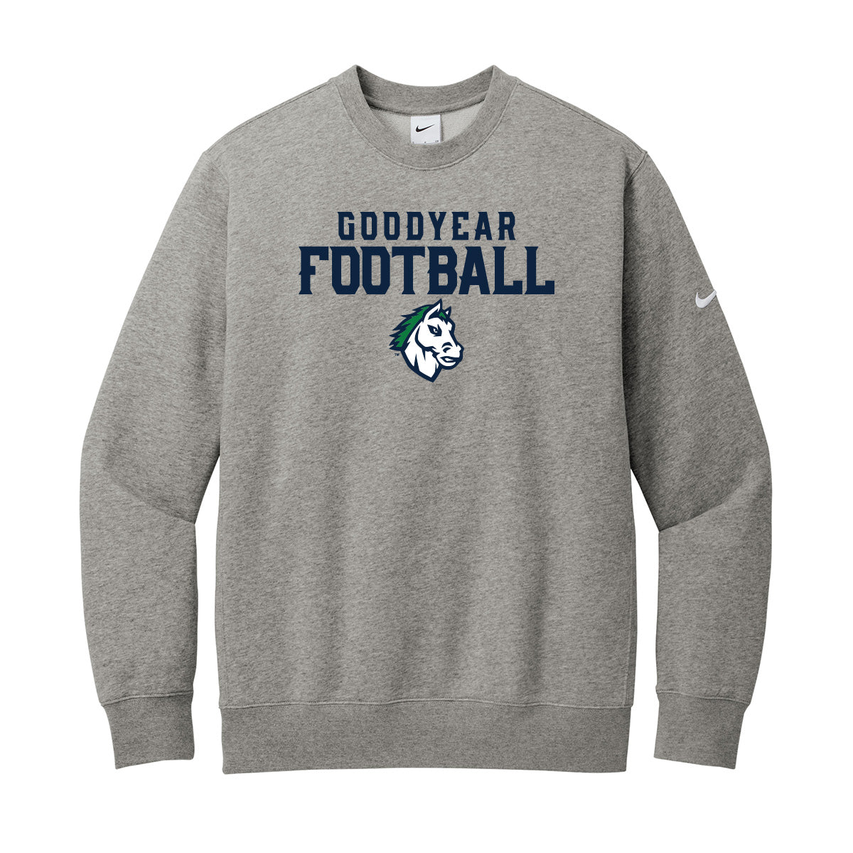 Goodyear Football Stacked Nike Crewneck Sweatshirt