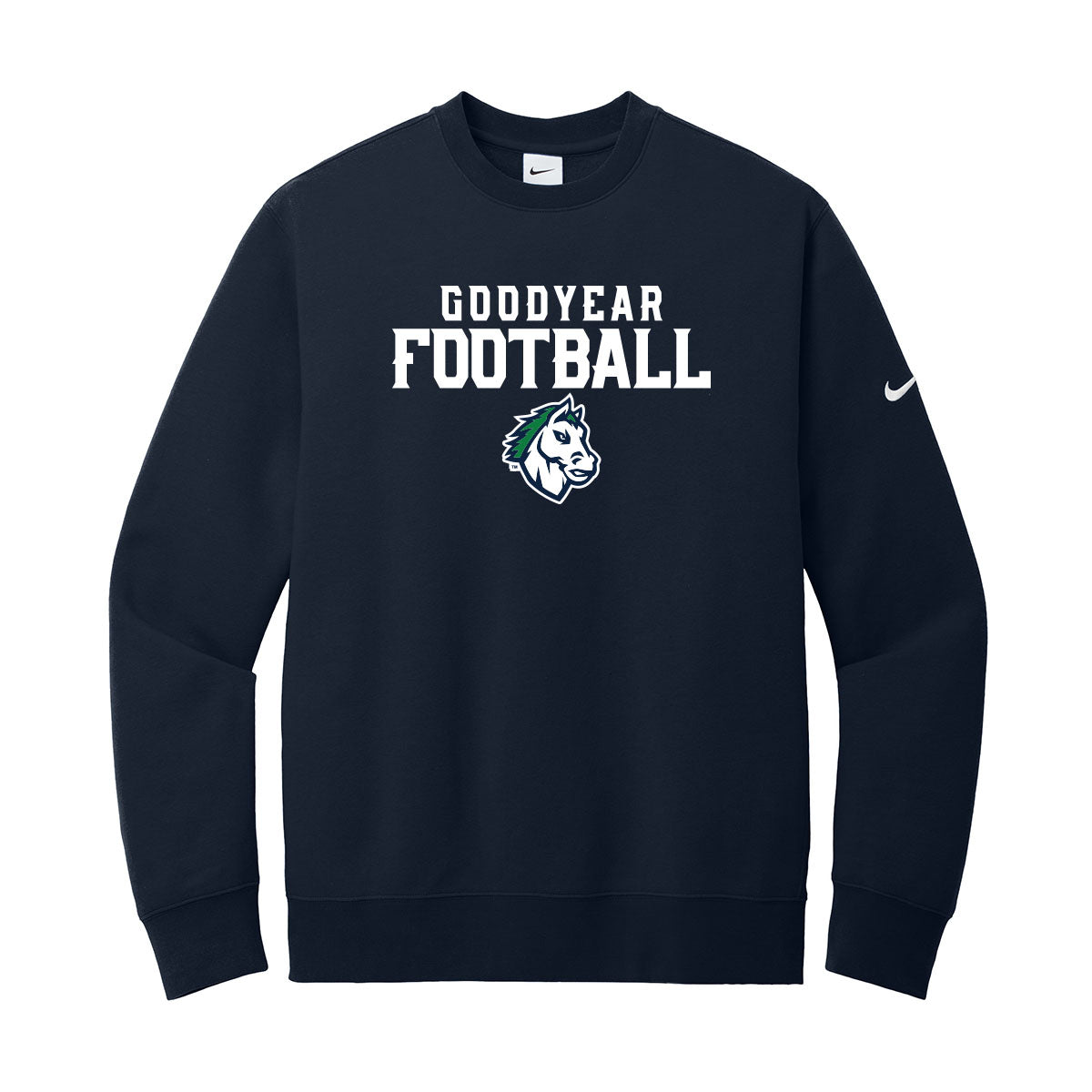 Goodyear Football Stacked Nike Crewneck Sweatshirt