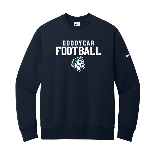 Goodyear Football Stacked Nike Crewneck Sweatshirt