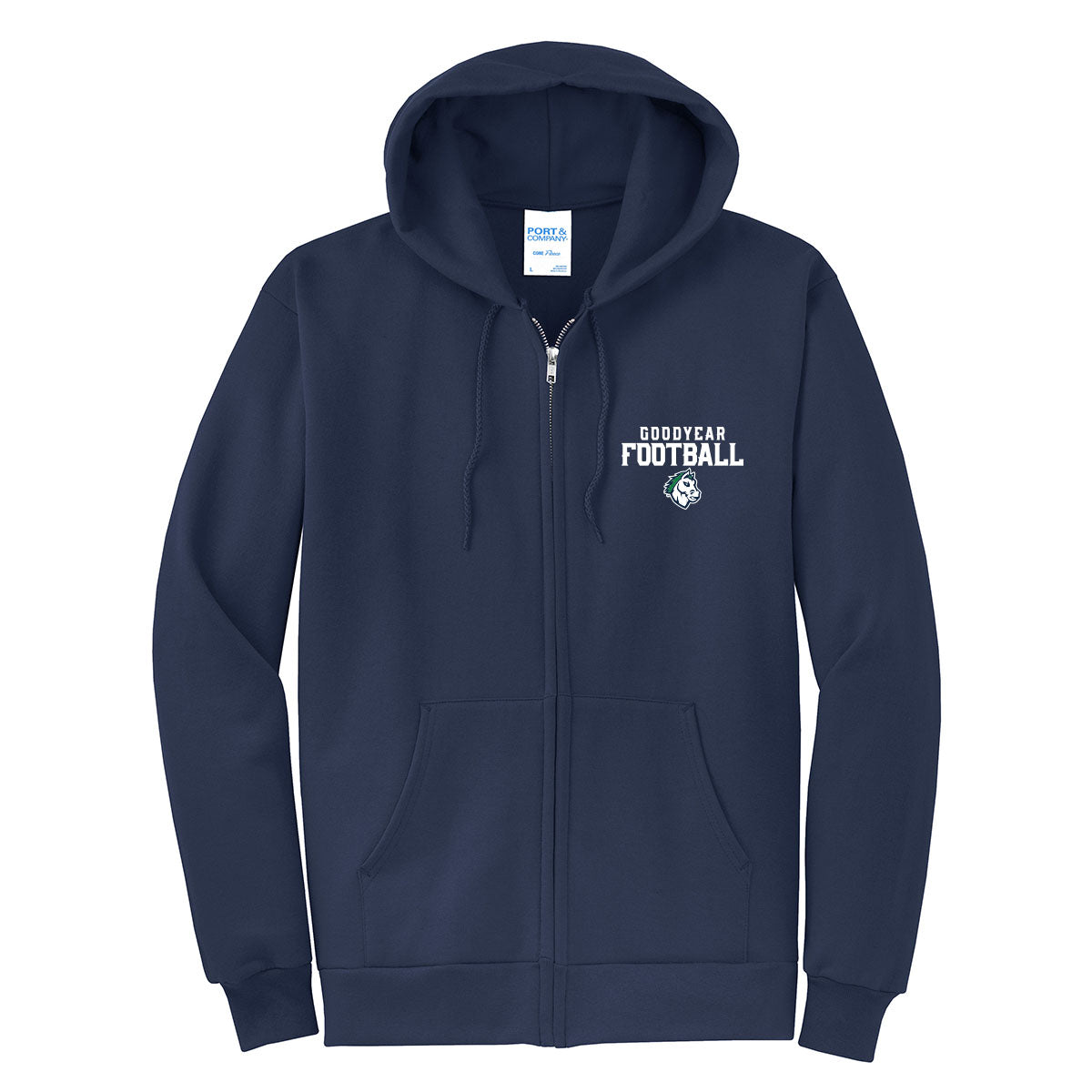 Goodyear Football Stacked Full Zip Sweatshirt