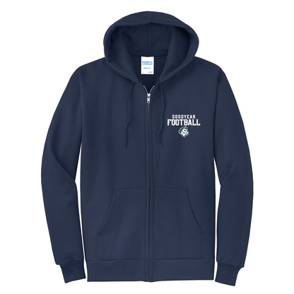 Goodyear Football Stacked Full Zip Sweatshirt