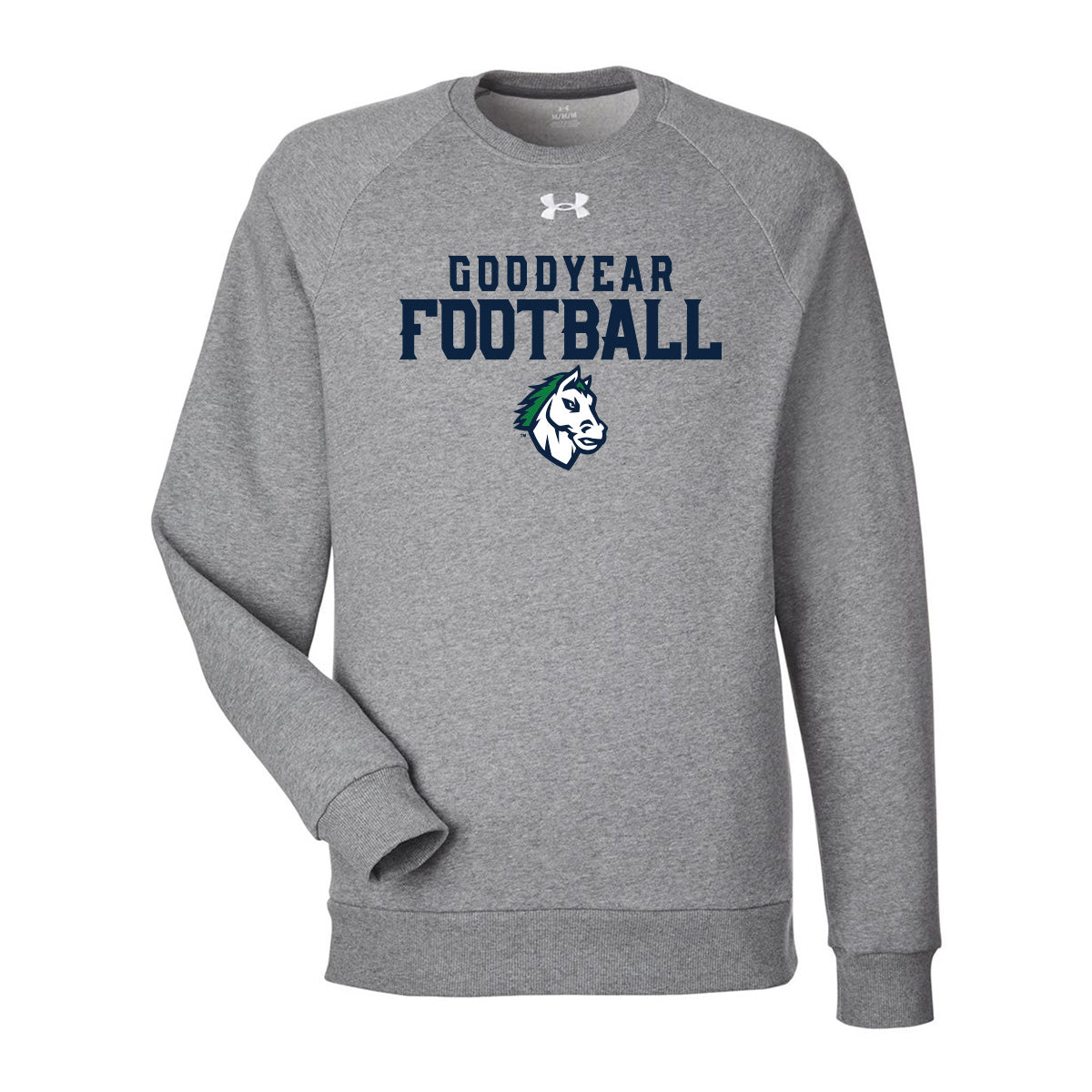 Goodyear Football Stacked Under Armour Crewneck Sweatshirt