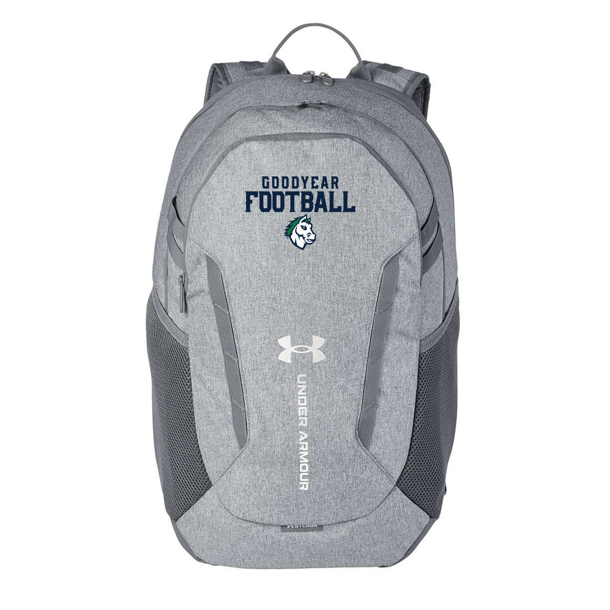 Goodyear Football Stacked Under Armour Hustle 5.0 Team Laptop Backpack