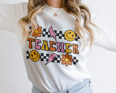 Retro Teacher Unisex Crewneck Sweatshirt