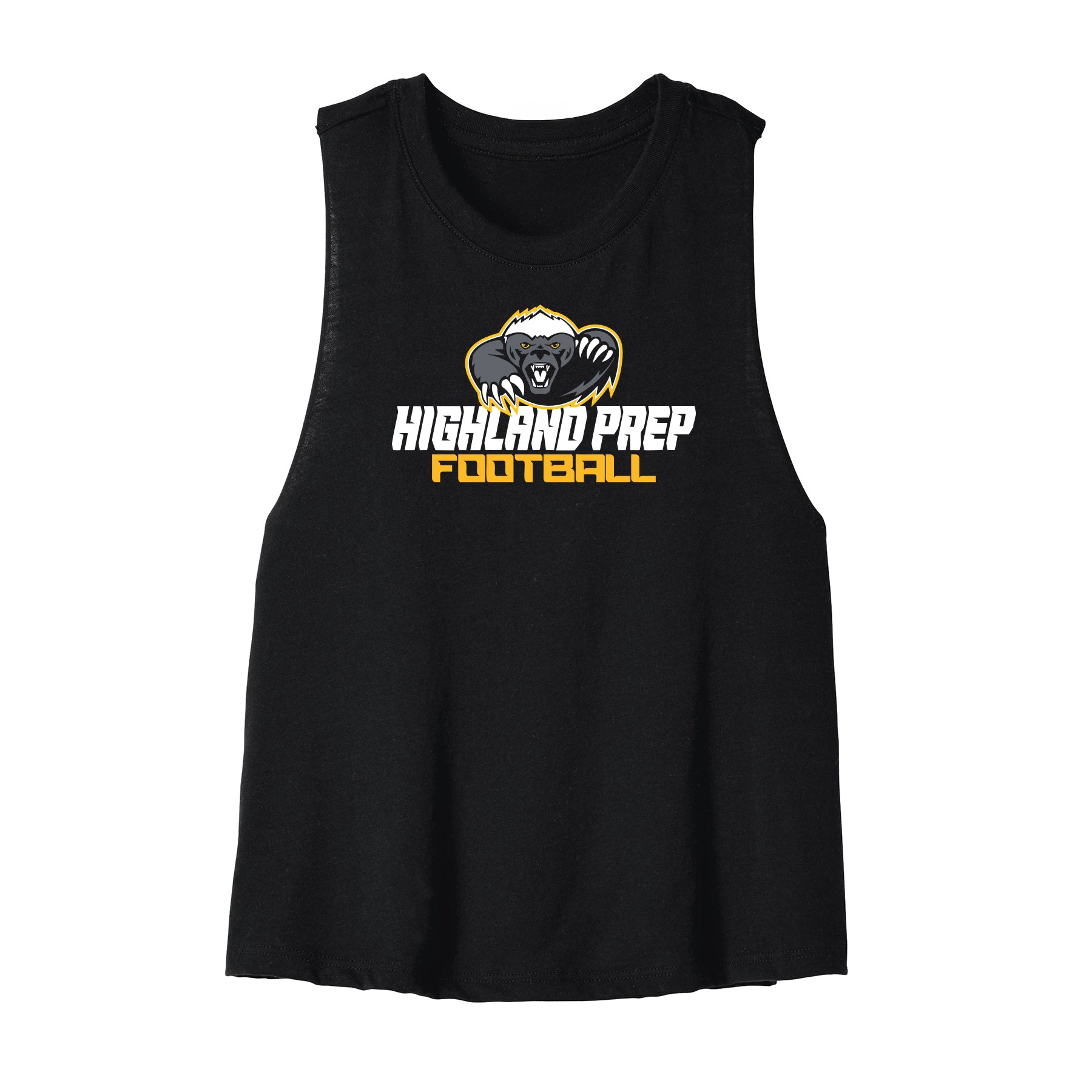 Highland Prep Football Cropped Racerback Tank