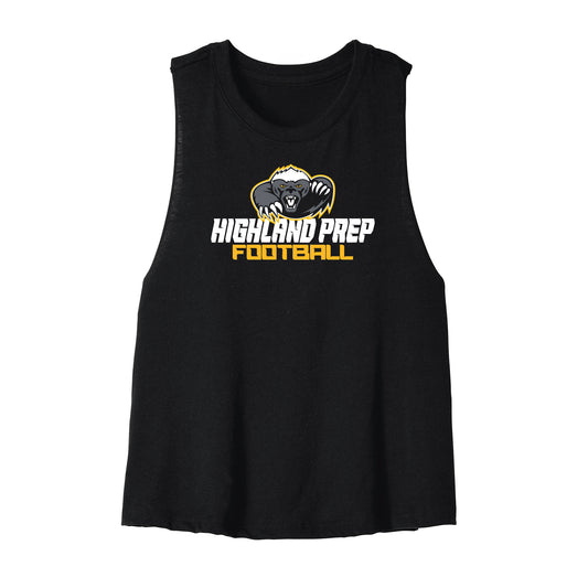 Highland Prep Football Cropped Racerback Tank