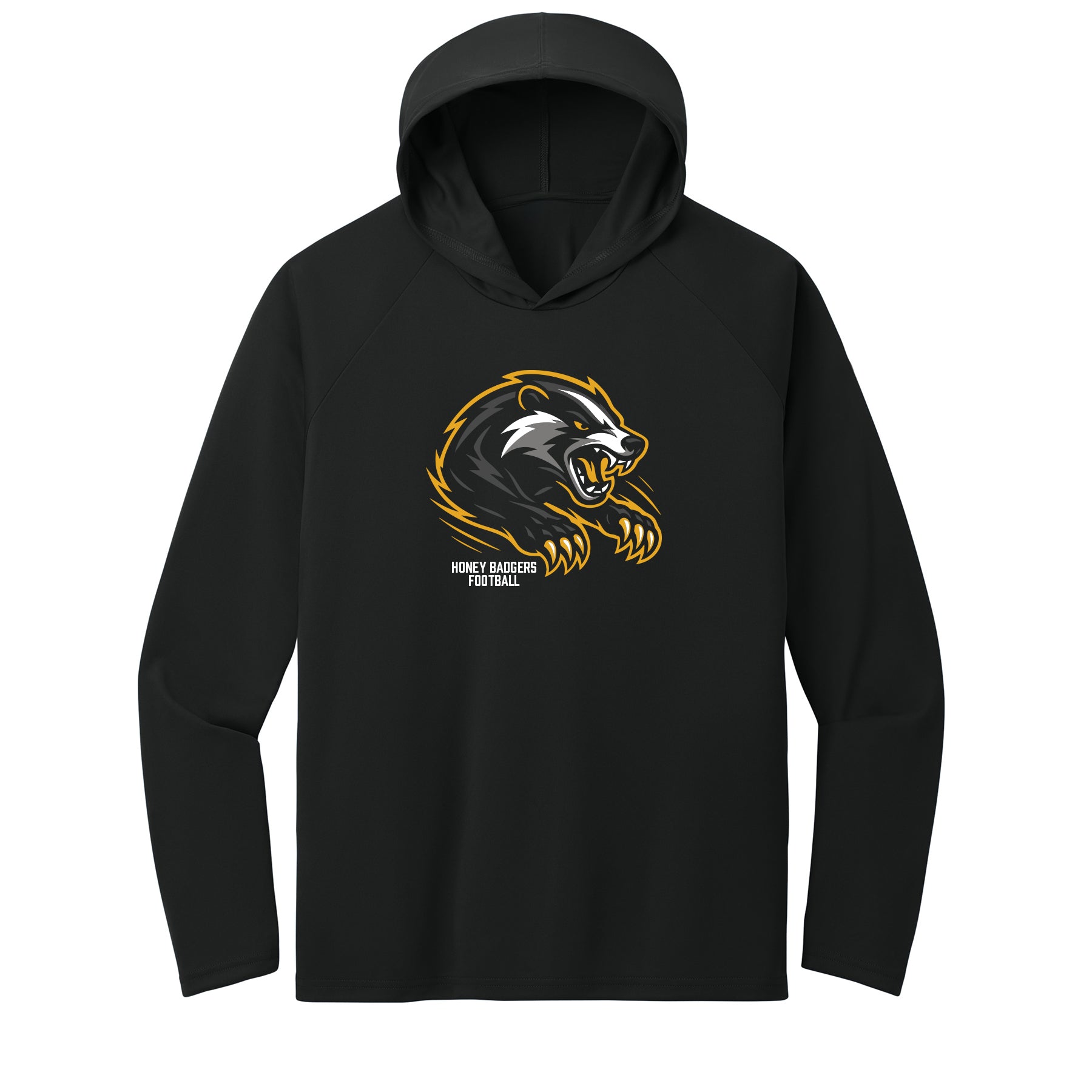 Honey Badgers Football Performance Hooded Long Sleeve Tee