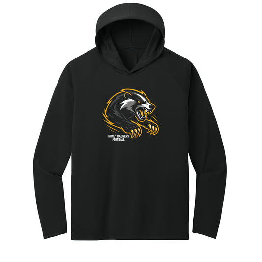 Honey Badgers Football Performance Hooded Long Sleeve Tee