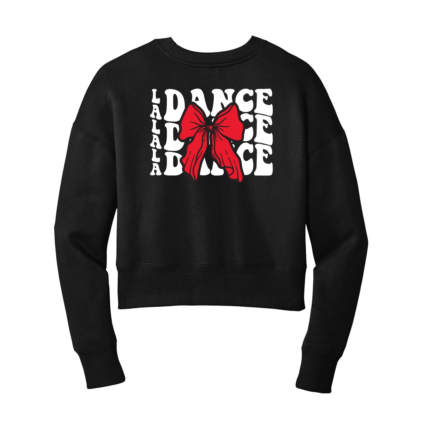 LA Dance Repeat Bow Cropped Crewneck Sweatshirt