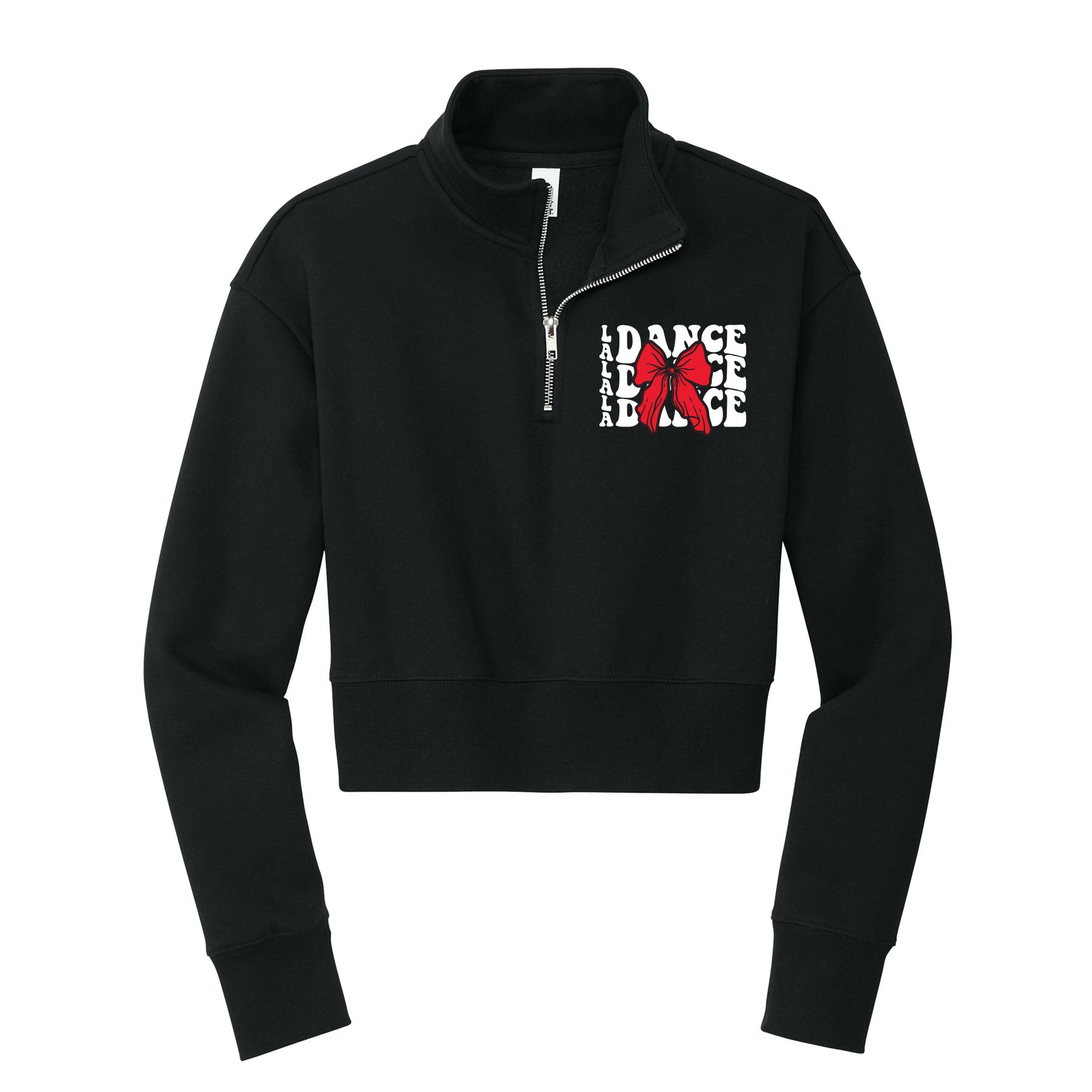 LA Dance Repeat Bow Cropped 1/4 Zip Fleece