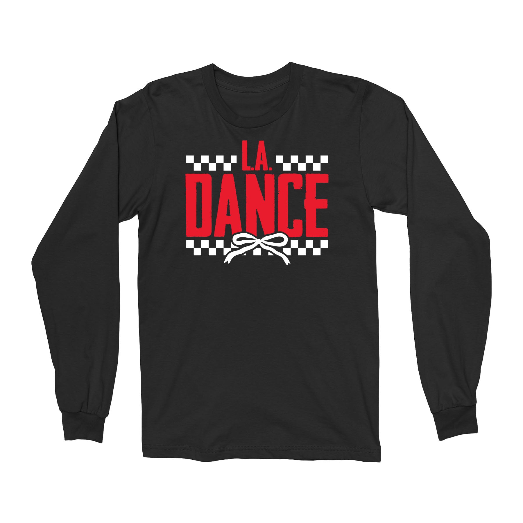 LA Dance Checkered Bow Long Sleeve Tee