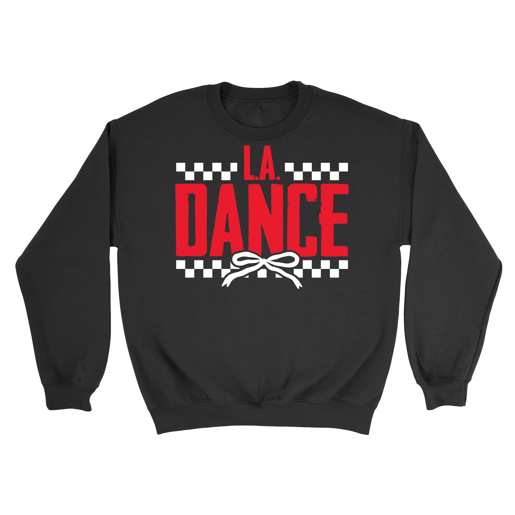 LA Dance Checkered Bow Crewneck Sweatshirt
