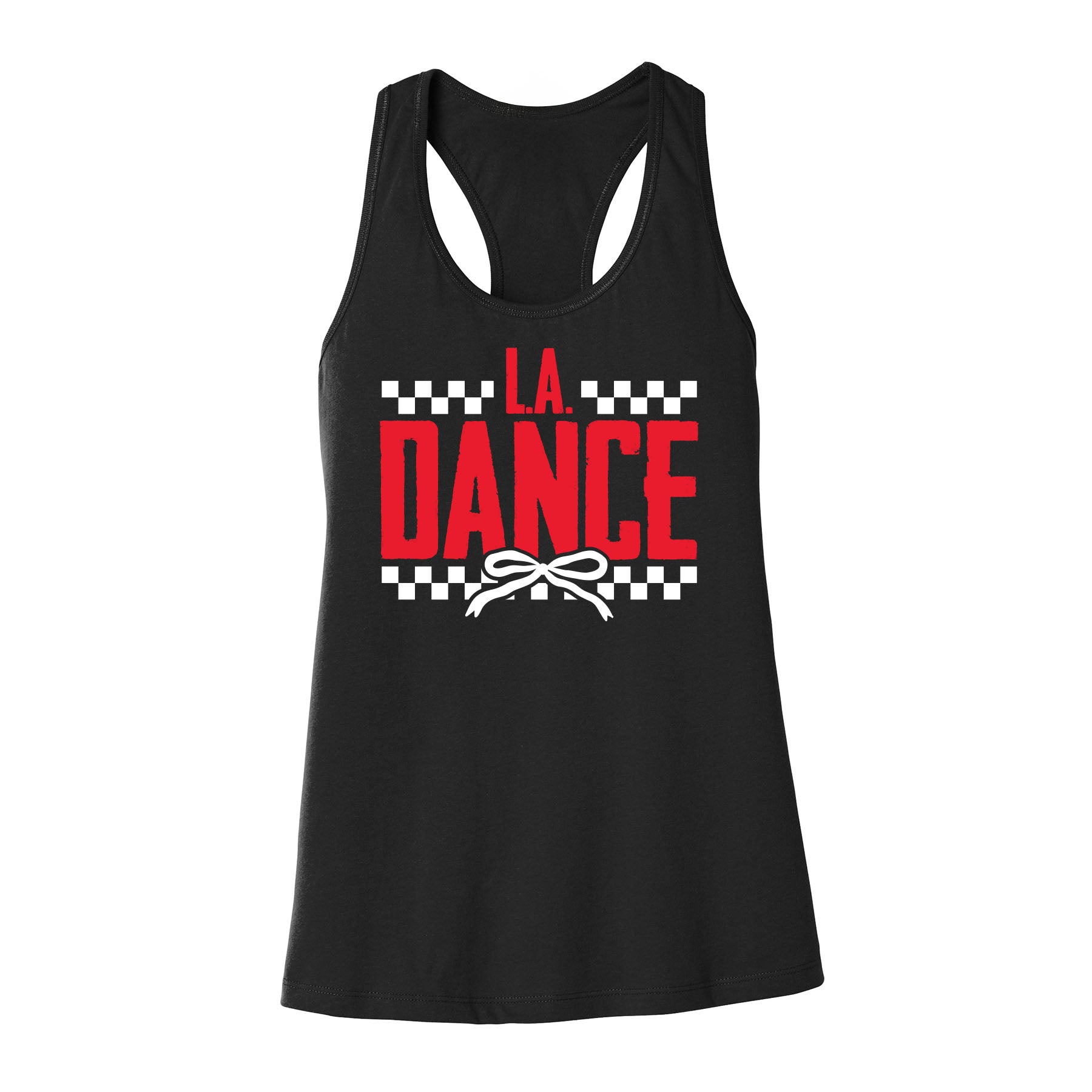 LA Dance Checkered Bow Racerback Tank