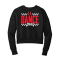 LA Dance Checkered Bow Cropped Crewneck Sweatshirt